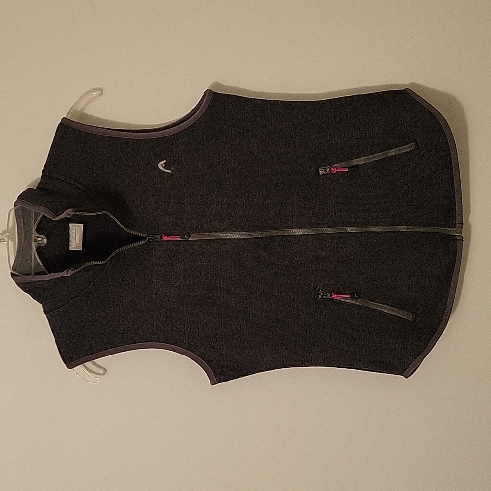 Head Dark Heather Grey Fleece Vest, Size Large